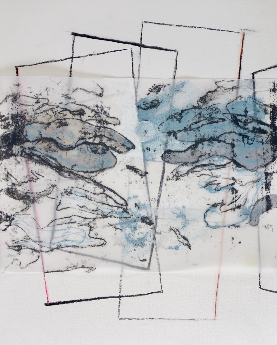 verso-recto XV, Verschiedene Materialien auf Papier, 50 x 40 cm, 2020, Erwin Holl