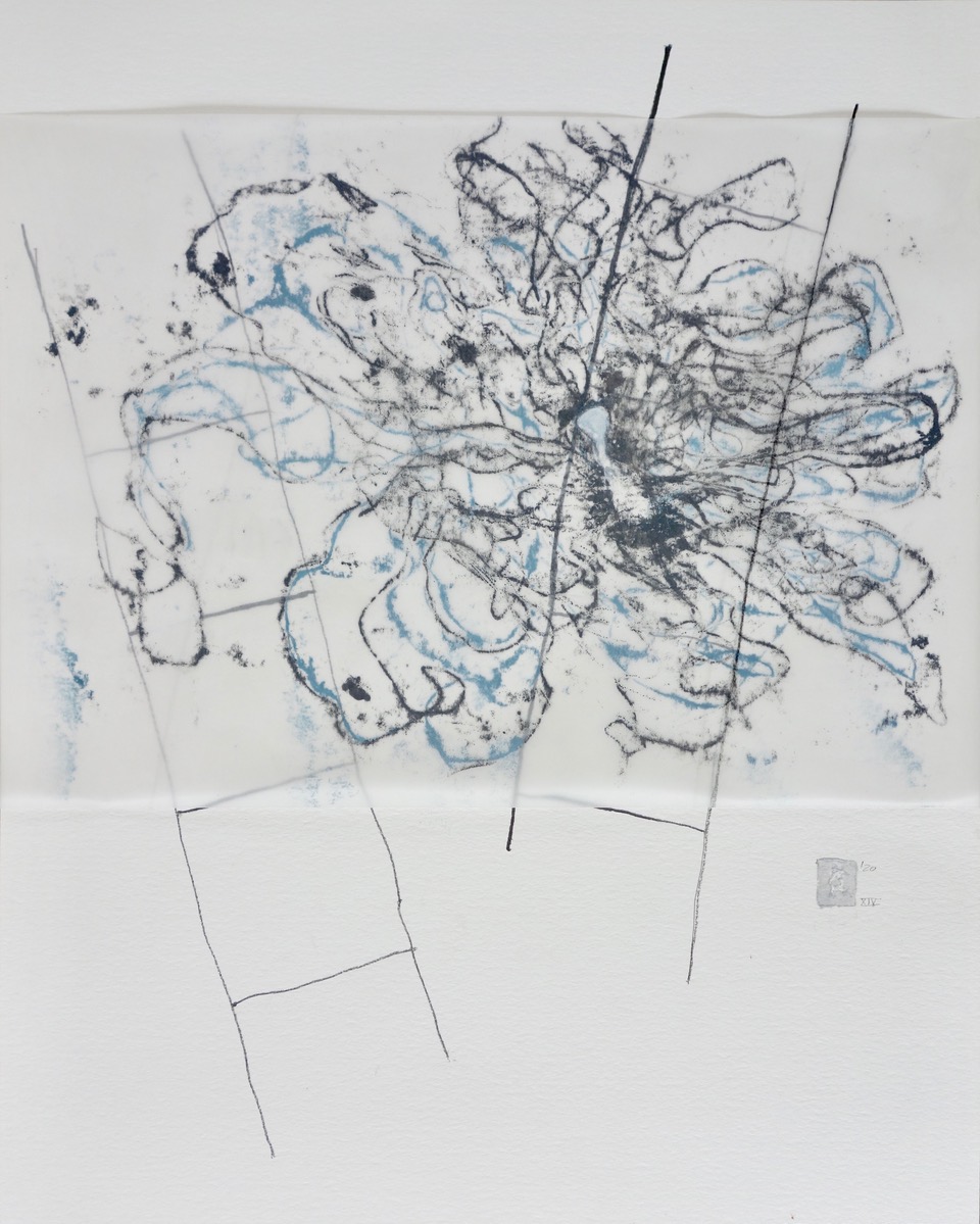 verso-recto XIV, Verschiedene Materialien auf Papier, 50 x 40 cm, 2020, Erwin Holl
