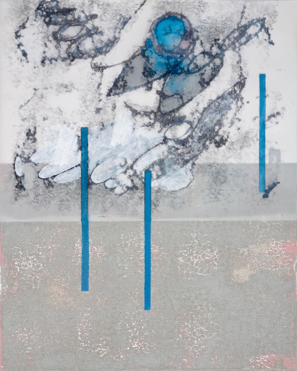 verso-recto j, Verschiedene Materialien auf Papier, 50 x 40 cm, 2020, Erwin Holl