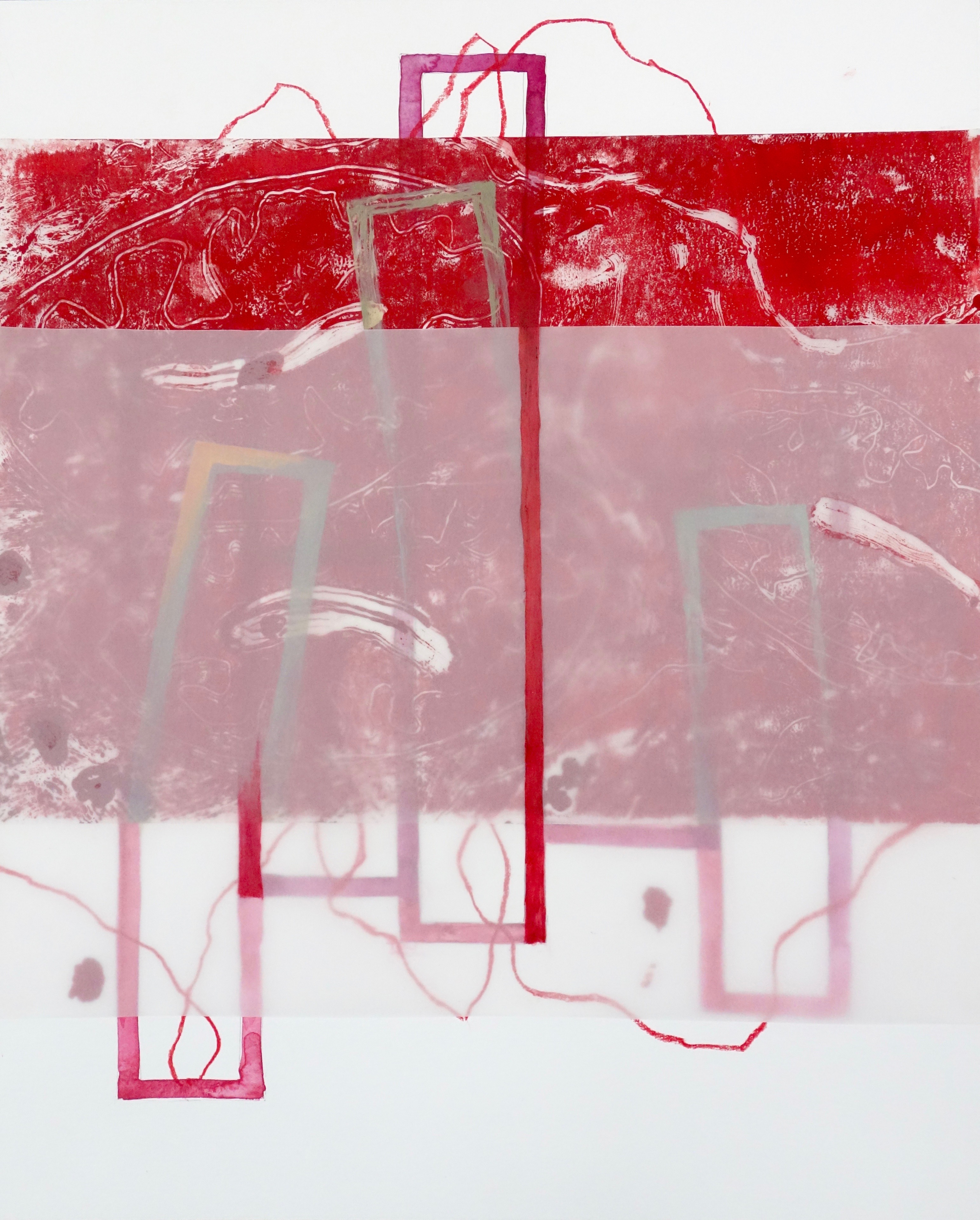 Block Painting 3, Versch. Materialien auf Papier und Transparentpapier, 2021, 50 x 40 cm, Erwin Holl