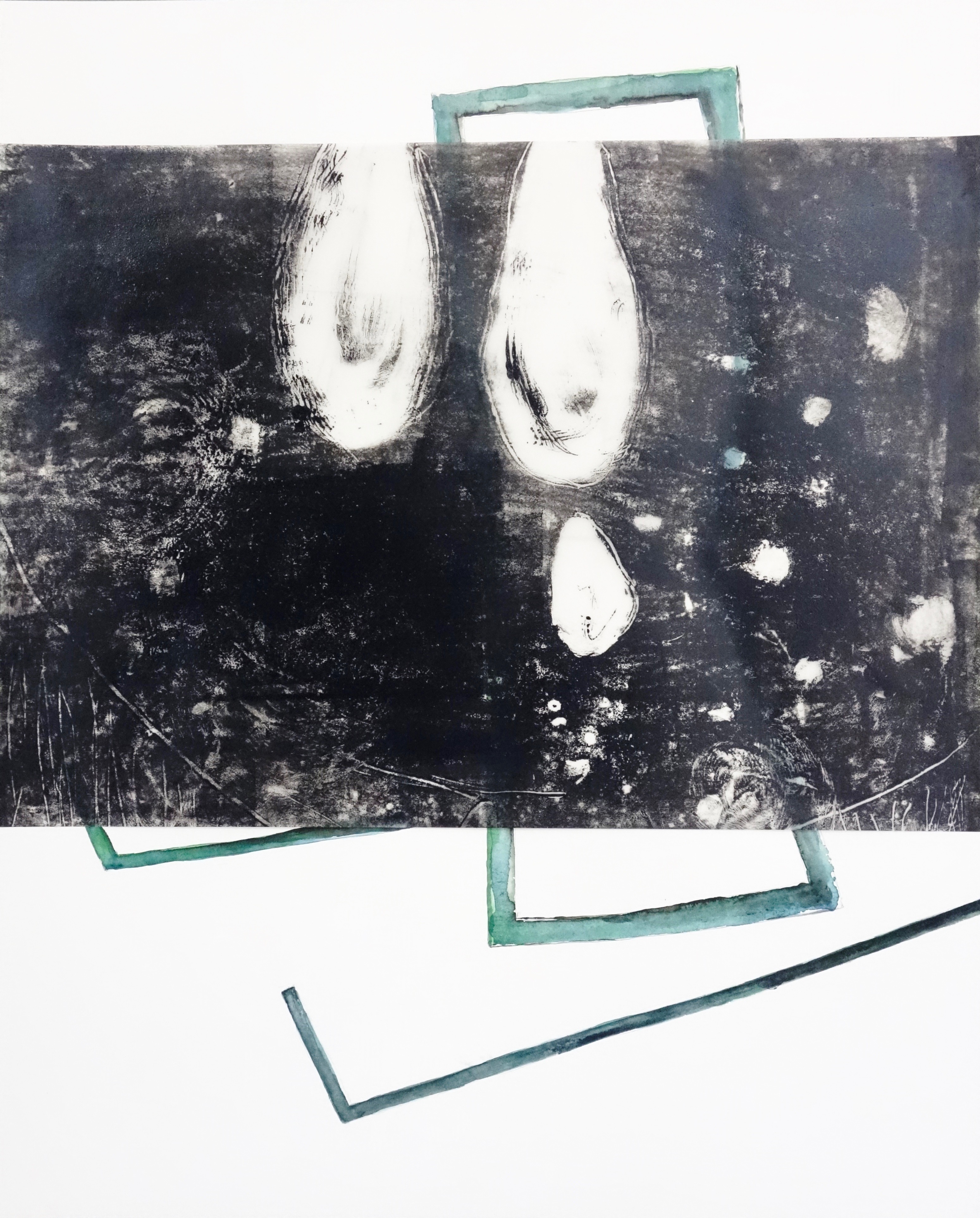 Versch. Materialien auf Papier und Transparentpapier, 2021, 50 x 40 cm
