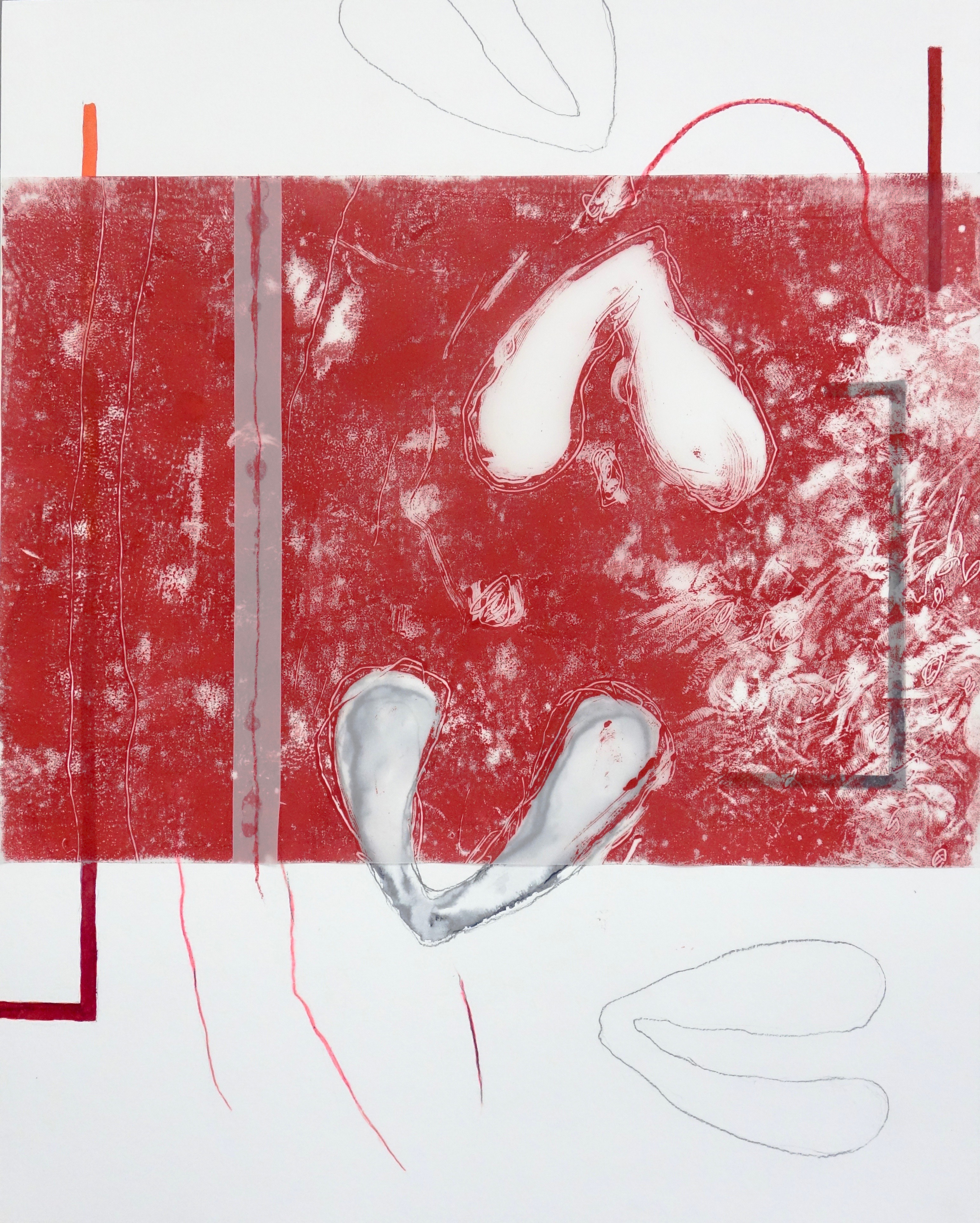 Block Painting 8, Versch. Materialien auf Papier und Transparentpapier, 2021, 50 x 40 cm, Erwin Holl