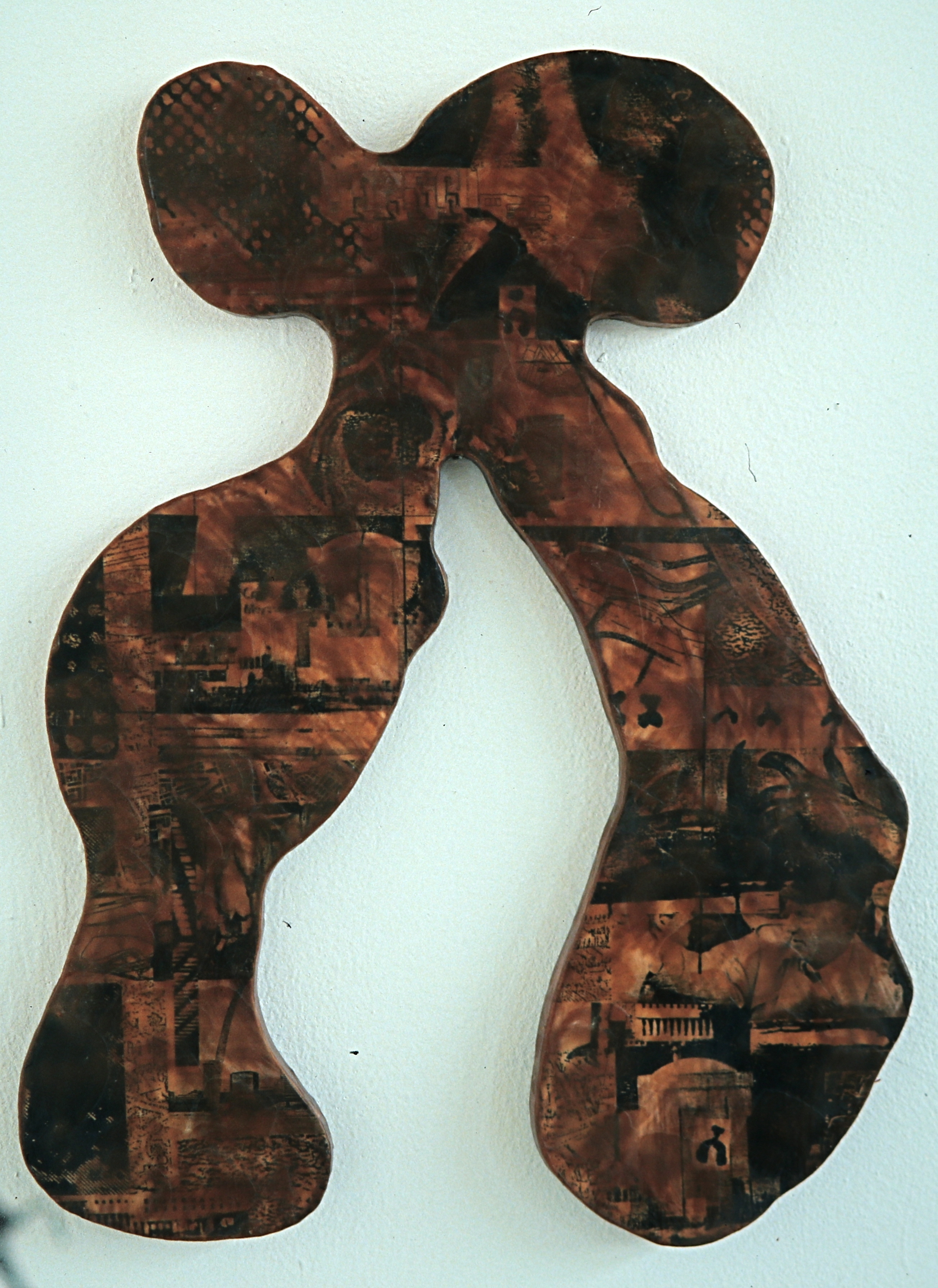Chromosom 1, Fotokopie (Collage) auf Holz, Wachs, 1992, Erwin Holl