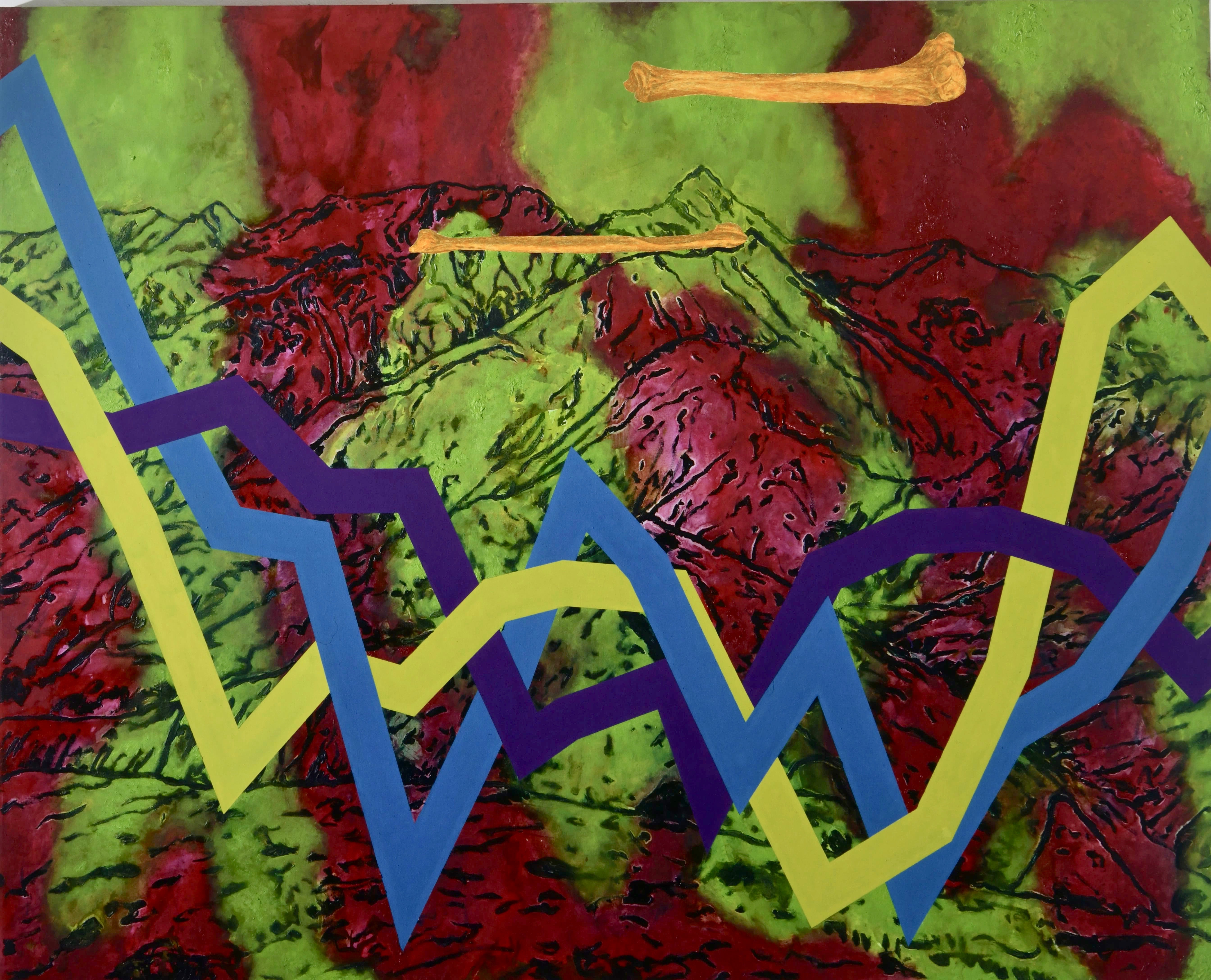 Camouflage II, Acryl, Eiöltempera, Öl und Kleisterfarbe auf Leinwand, 195 x 242 cm, 1999, Erwin Holl