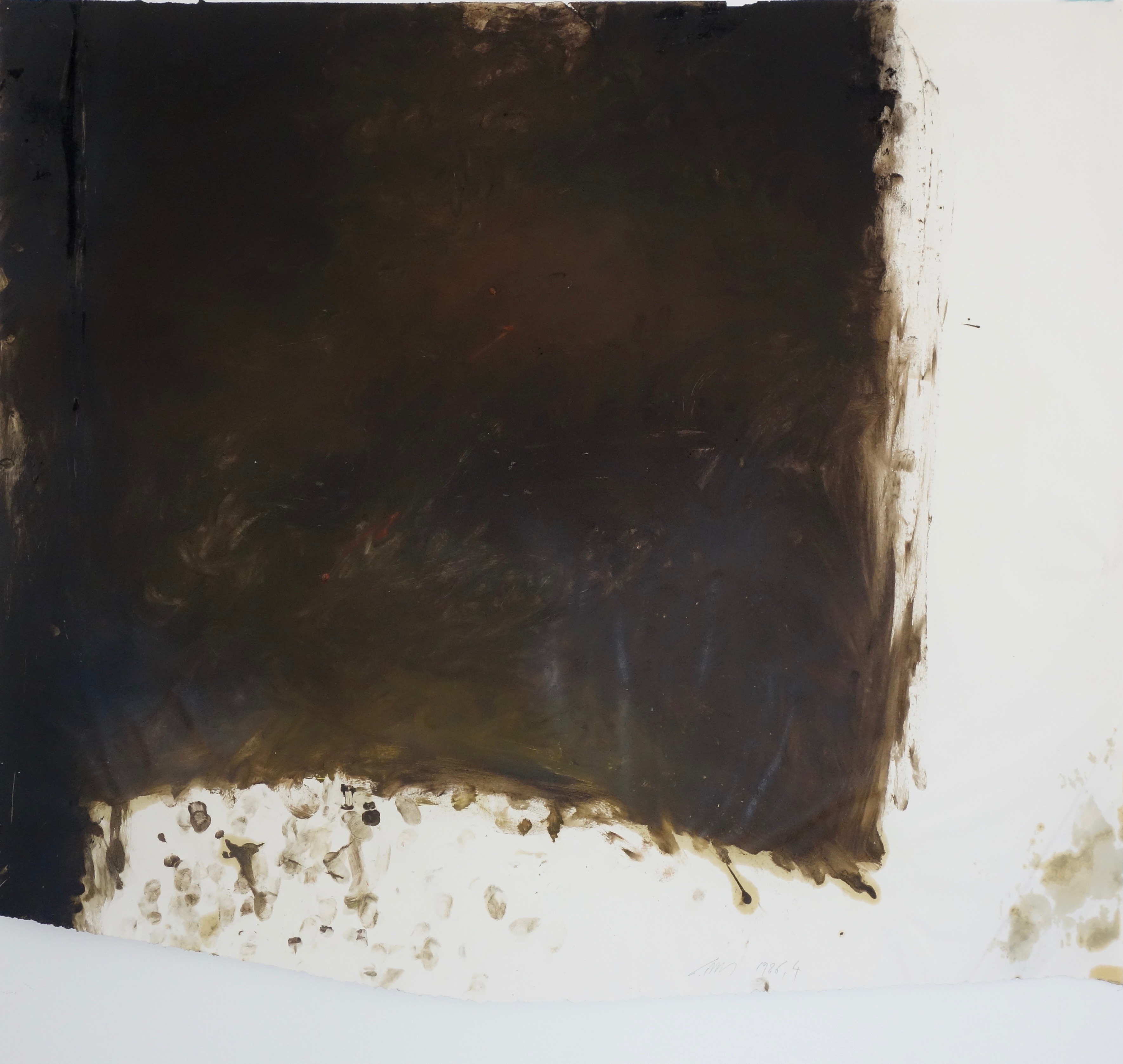 Arbeit auf Papier 4, Eiöltempera und Öl auf Papier, ca. 77,5 x 88 cm, 1986, Erwin Holl