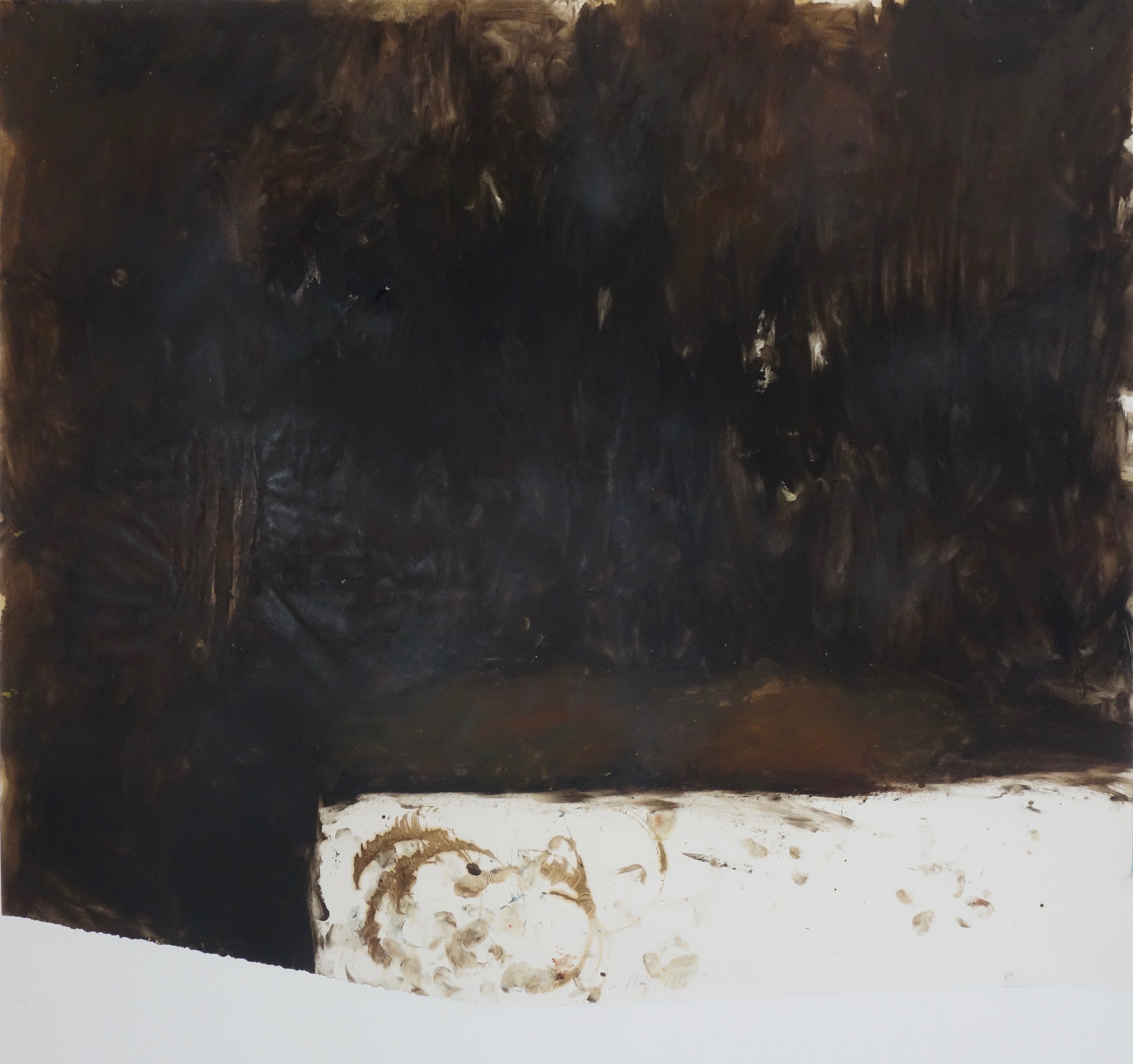 Arbeit auf Papier 8, Eiöltempera und Öl auf Papier, ca. 77,5 x 88 cm, 1986, Erwin Holl
