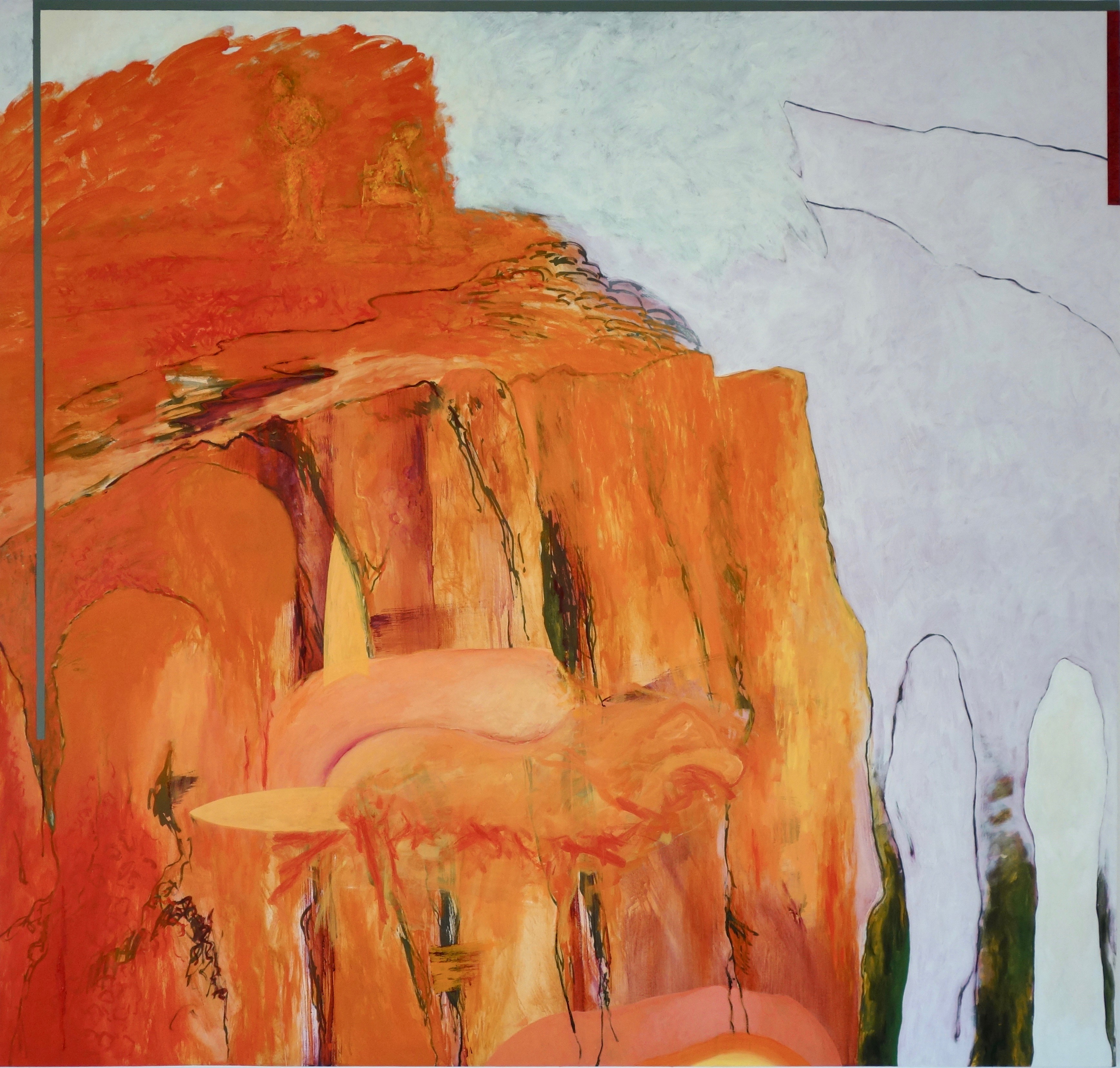 Orte 1, Acryl, Eiöltempera und Öl auf Baumwollstoff, 190 x 200 cm, 2021, Erwin Holl