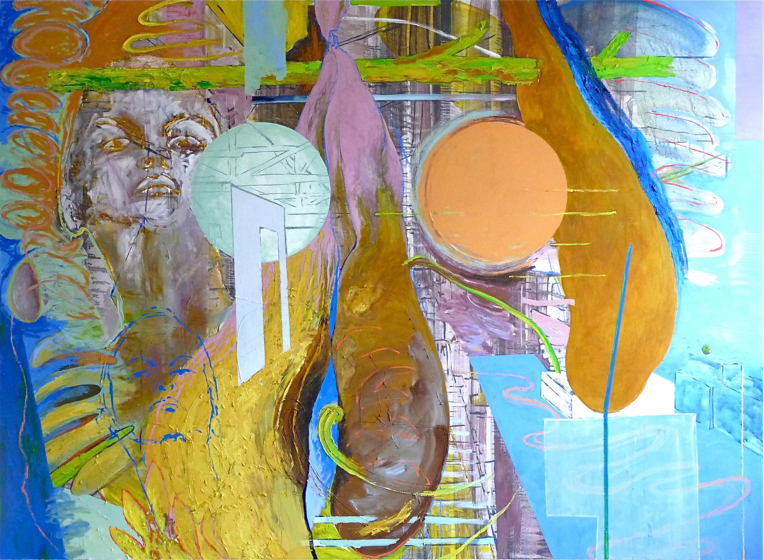 Acryl, Eiöltempera und Öl auf Baumwollstoff, 190 x 260 cm, 2009