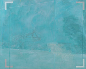 Vorhof II, Acryl, Eiöltempera und Öl auf Baumwollstoff, 210 x 260 cm, 2010