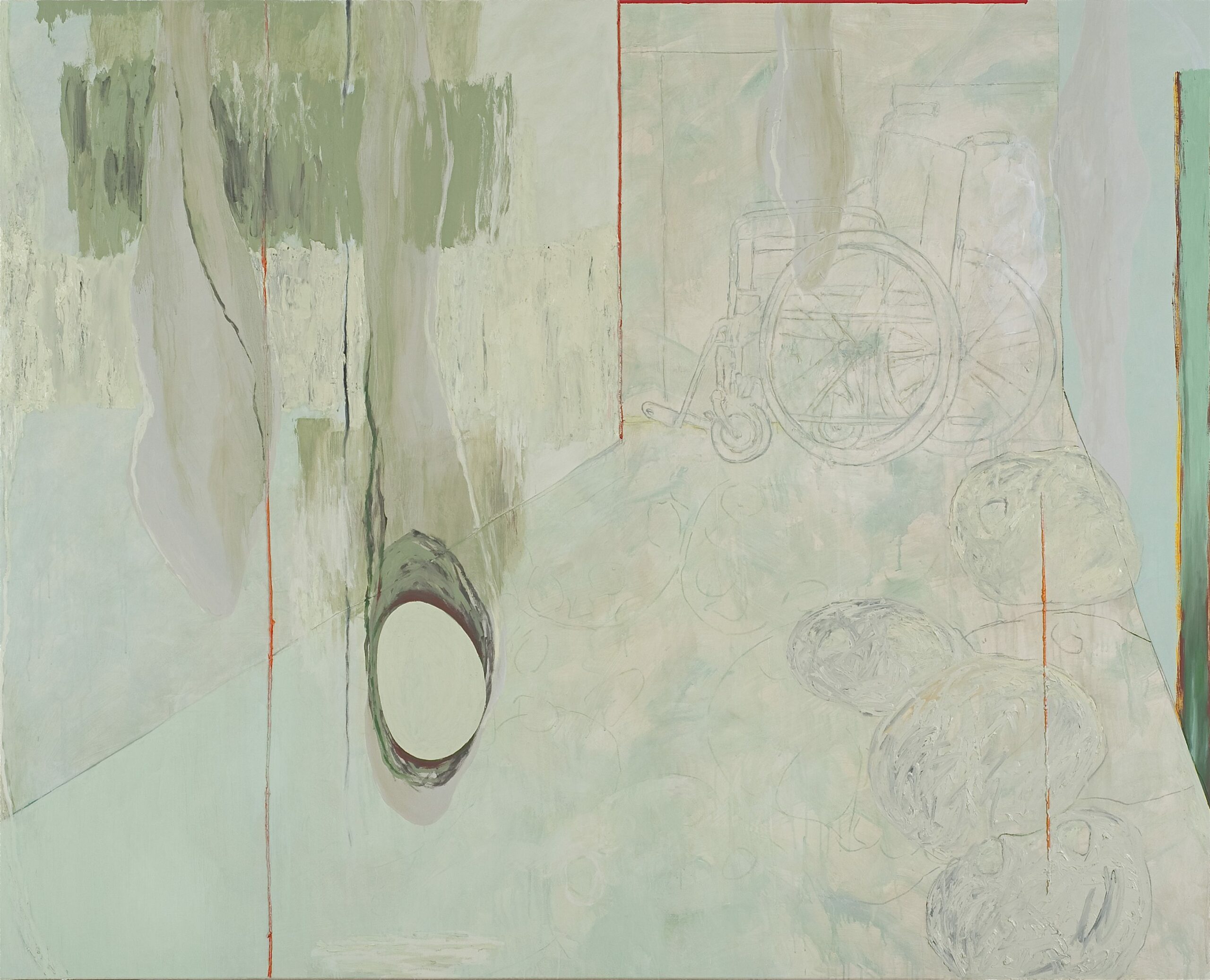 Acryl, Eiöltempera und Öl auf Baumwollstoff, 190 x 260 cm, 2009