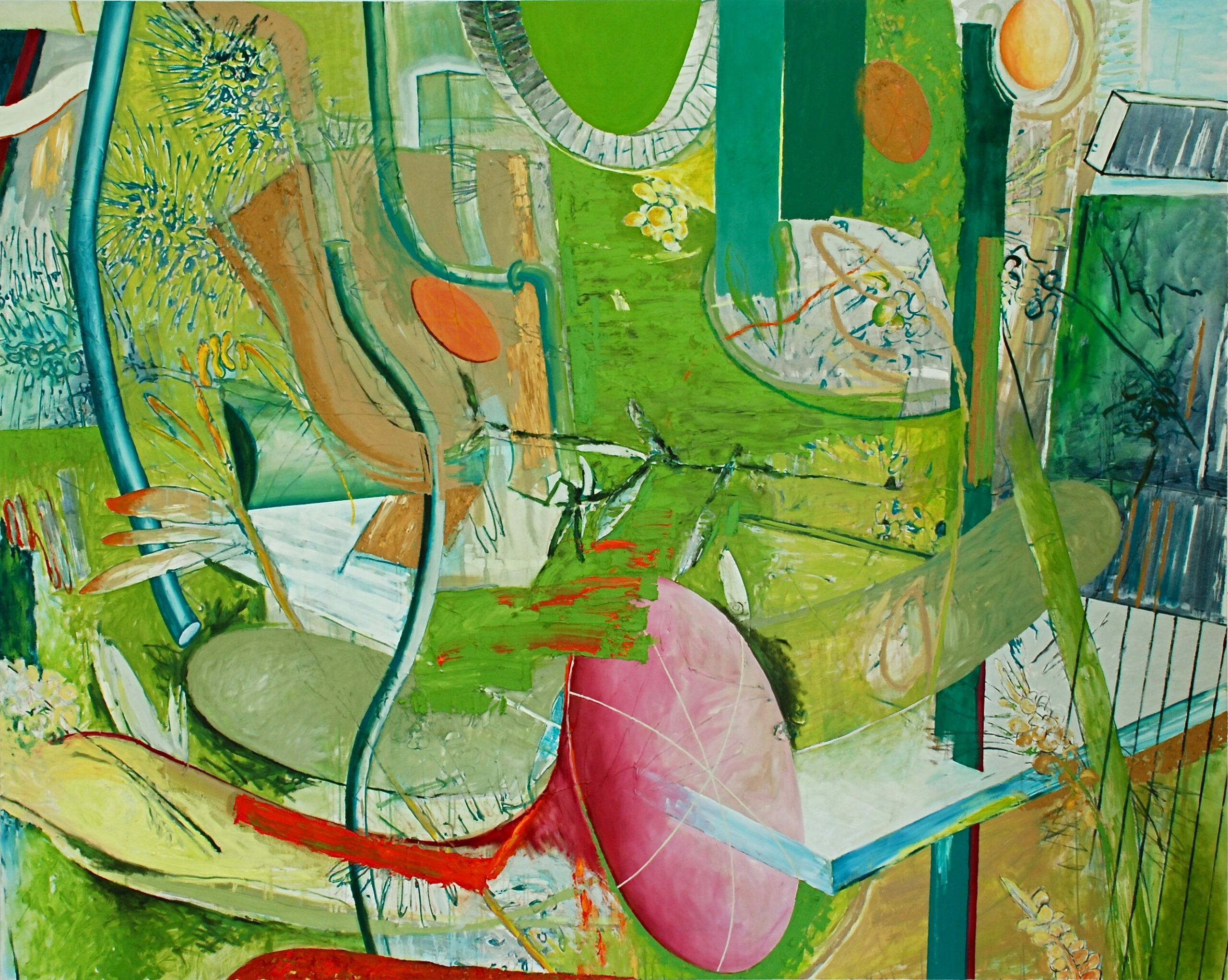 Acryl, Eiöltempera und Öl auf Baumwollstoff, 200 x 250 cm, 2008