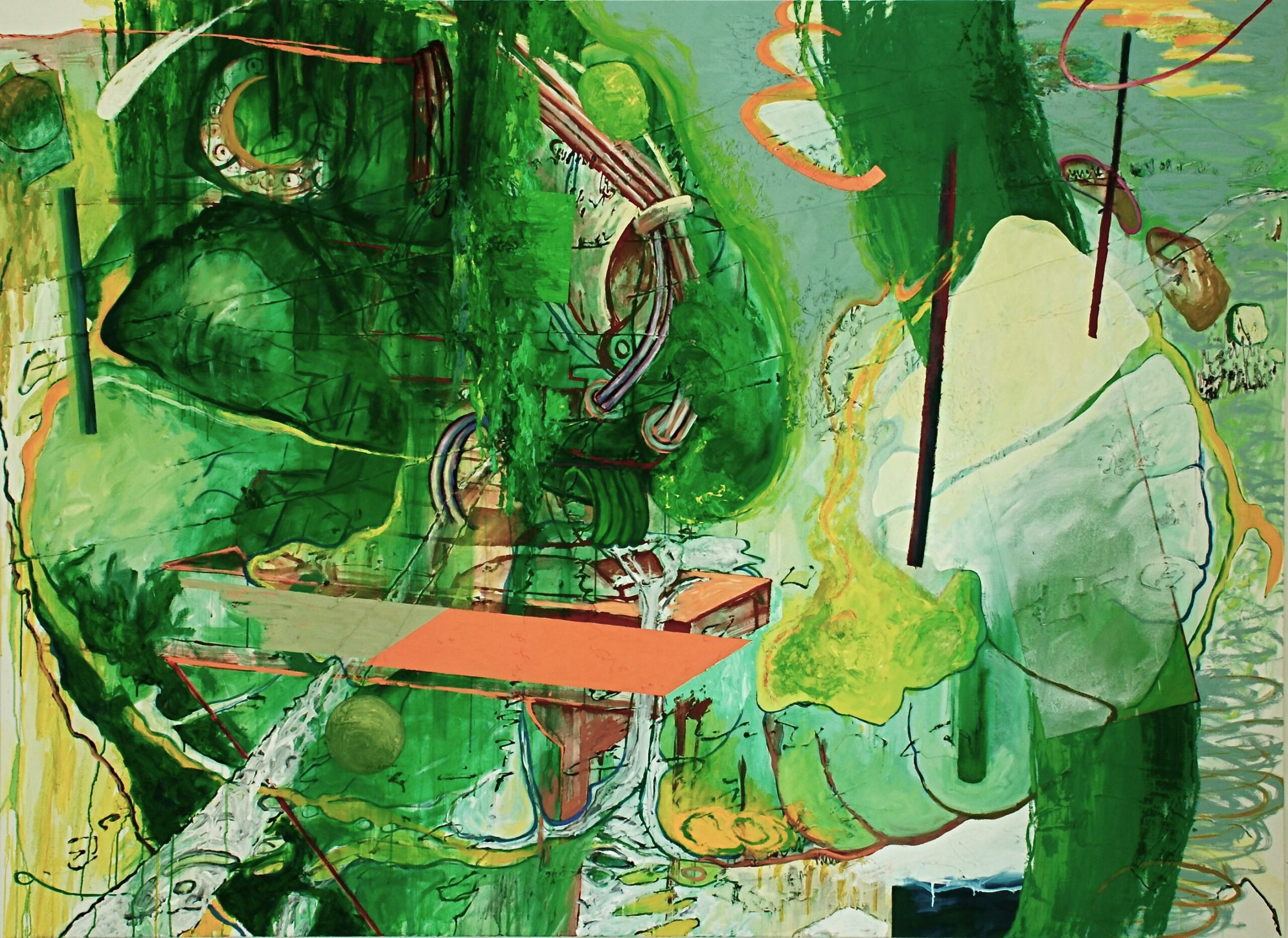 Acryl, Eiöltempera und Öl auf Baumwollstoff, 190 x 260 cm, 2007