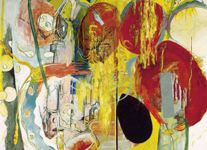 Mänaden, Acryl, Eiöltempera und Öl auf Baumwollstoff, 190 x 260 cm, 2006