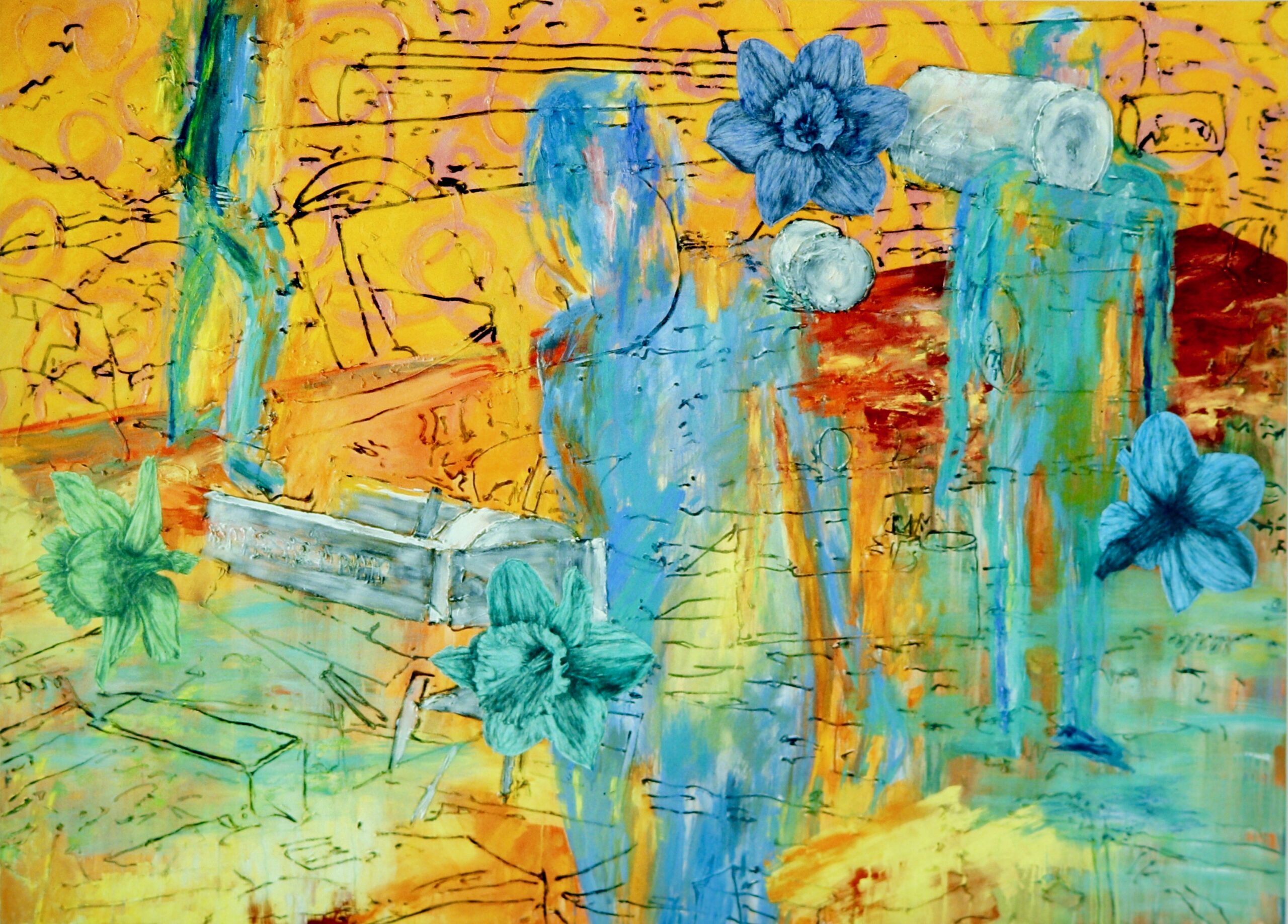 Erwin Holl, Acryl, Eiöltempera, Öl, Silikon, Bleistift auf Leinwand, 195 x 270 cm, 2001