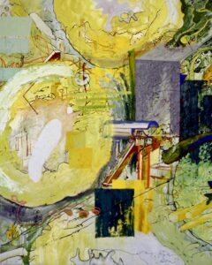 Brandherd 3, Acryl, Eiöltempera und Öl auf Baumwollstoff, 242 x 195 cm, 2004