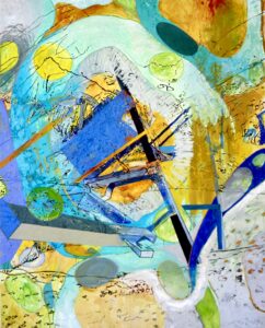Brandherd 2, Acryl, Eiöltempera und Öl auf Baumwollstoff, 242 x 1905cm, 2004