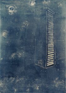 Kontingenz 10, Monotypie auf Transparentpapier, 59,5 x 42 cm, 2022, Erwin Holl