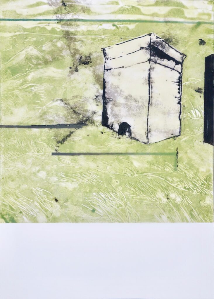 Kontingenz 10, Monotypie auf Transparentpapier, 59,5 x 42 cm, 2021, Erwin Holl