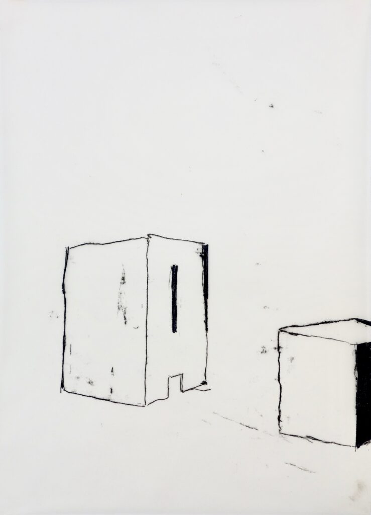 Kontingenz 2, Monotypie auf Transparentpapier, 59,5 x 42 cm, Erwin Holl