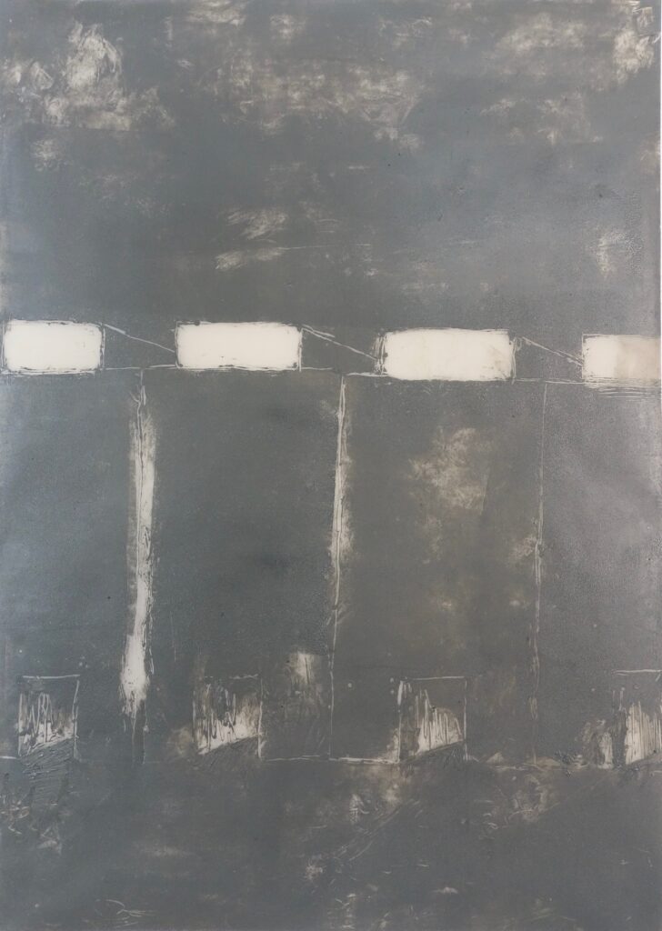 Kontingenz 6, Monotypie auf Transparentpapier, 59,5 x 42 cm, 2022, Erwin Holl