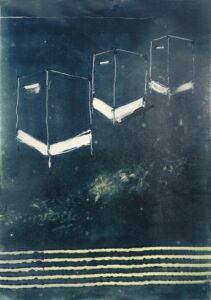 Kontingenz 8, Monotypie auf Transparentpapier, 59,5 x 42 cm, 2022, Erwin Holl