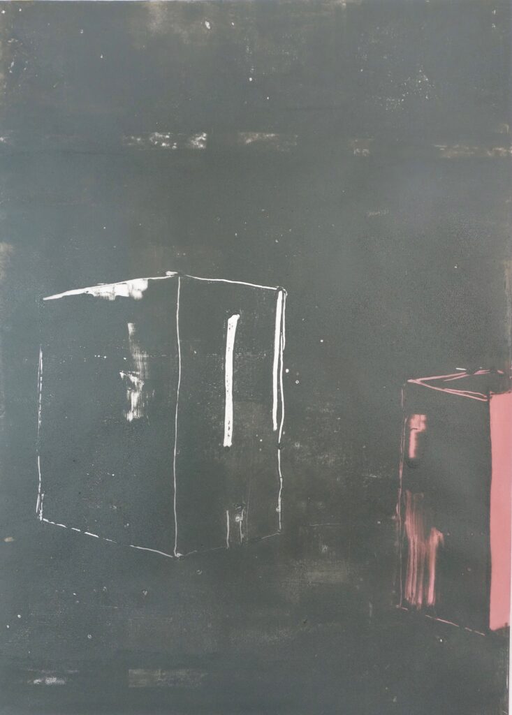 Kontingenz 9, Monotypie auf Transparentpapier, 59,5 x 42 cm, 2022, Erwin Holl