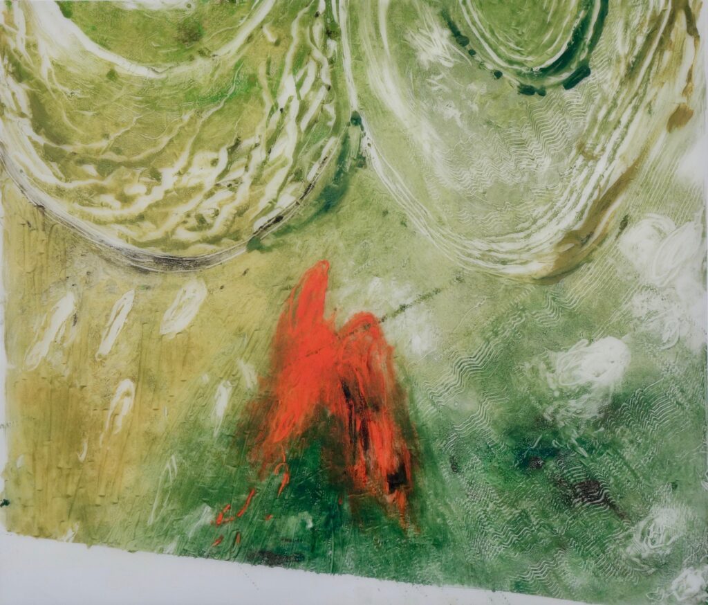 Kontingenz b, Monotypie auf Transparentpapier, 80 x 93,5 cm, 2022, Erwin Holl