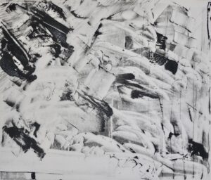 Kontingenz c, Monotypie auf Transparentpapier, 42 x 48,9 cm, 2022, Erwin Holl