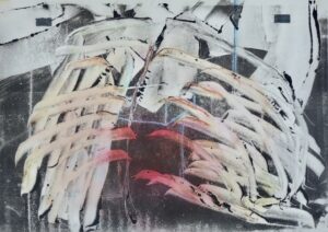 Kontingenz d, Monotypie auf Transparentpapier, 40,9 x 58,1 cm, Erwin Holl