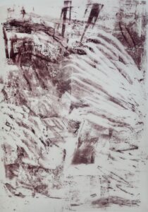 Kontingenz e, Monotypie auf Transparentpapier, 58,8 x 42 cm, 2022, Erwin Holl