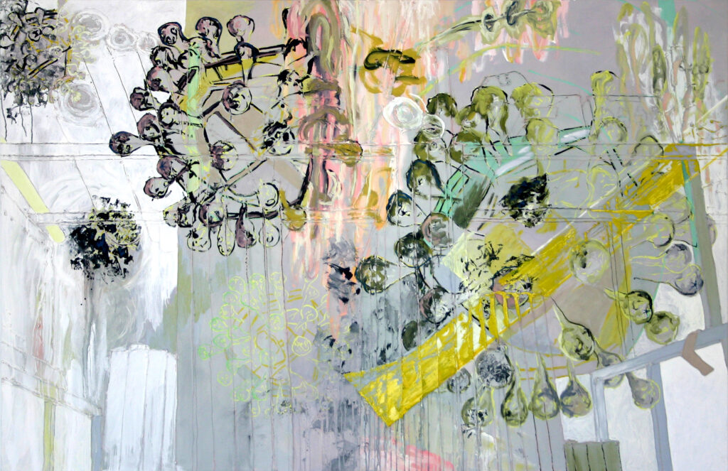 Häutung I, Acryl, Eiöltempera und Öl auf Baumwollstoff, 130 x 200cm, 2004, Erwin Holl