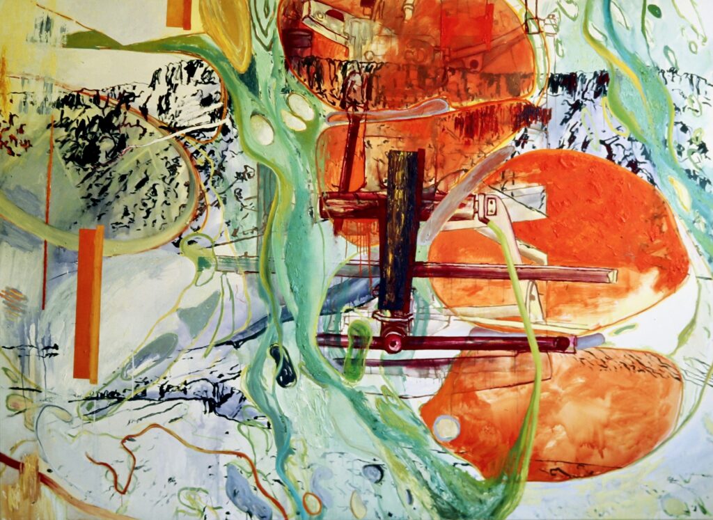 Phryne I, Acryl, Eiöltempera und Öl auf Baumwollstoff, 190 x 260 cm, 2005