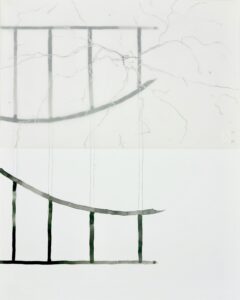 Verflechtung XI, Versch. Materialien auf Papier und Transparentpapier, 2023, 50 x 40 cm, Erwin Holl