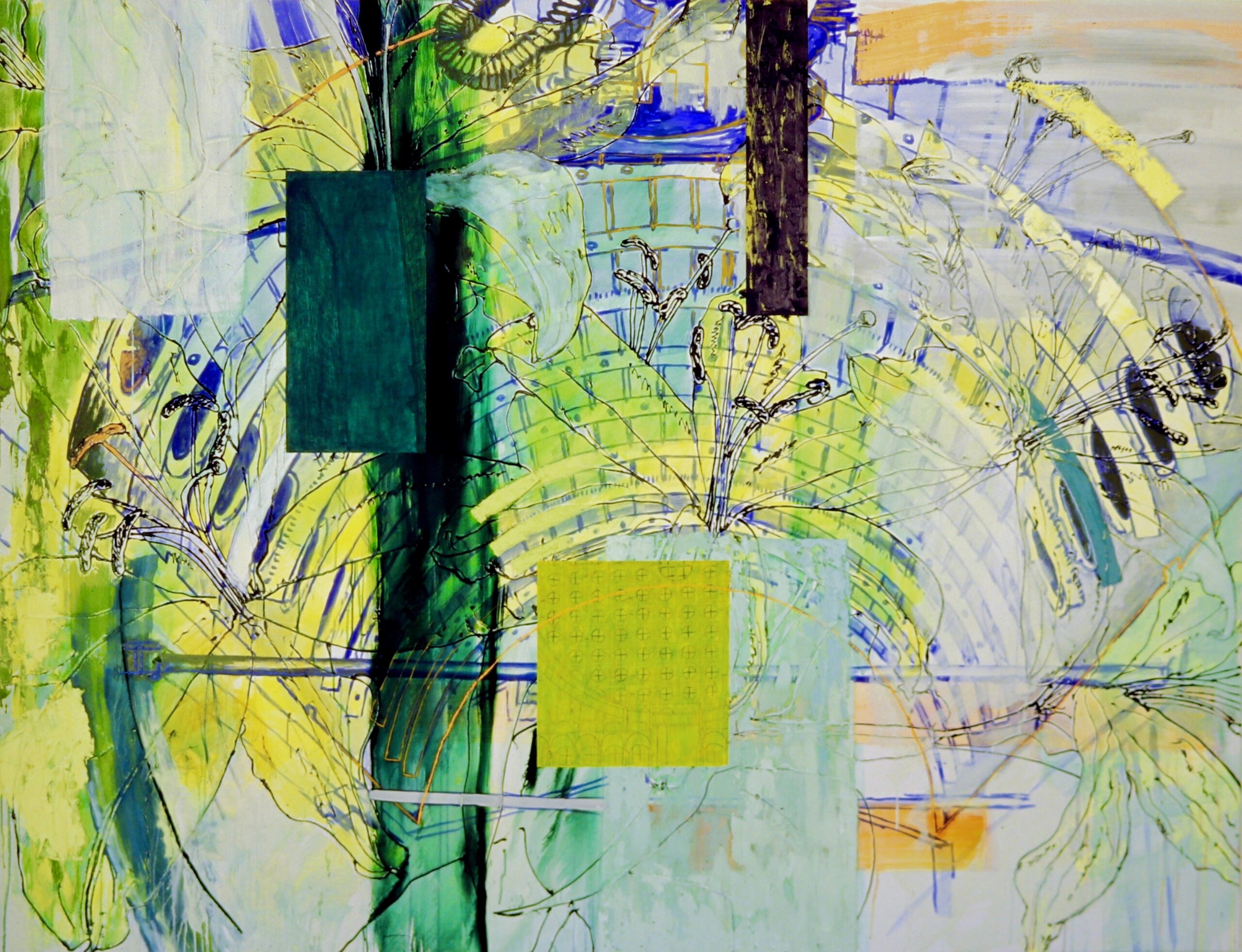 Erwin Holl, scivias II, Acryl, Eiöltempera und Öl auf Baumwollstoff, 200 x 260 cm, 2003, Erwin Holl