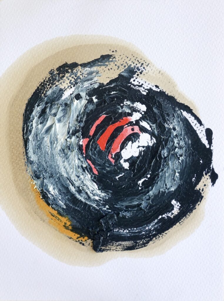 Sequenz C, 3, Öl, Tusche auf Aquarellpapier (60% Baumwolle, 32 x 24 cm, 2025