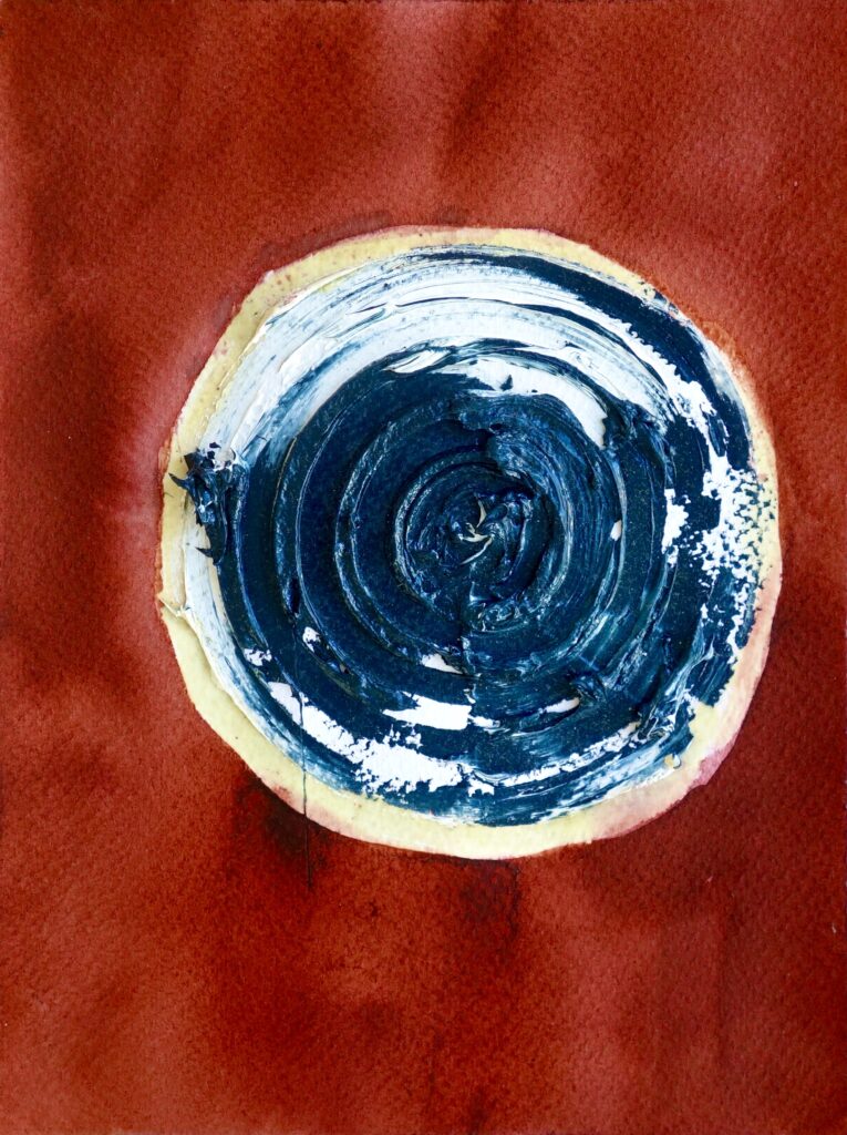 Sequenz 1, Öl, Tusche auf Aquarellpapier (60% Baumwolle, 32 x 24 cm, 2025